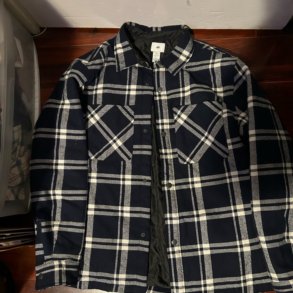 H&M Shacket padded Overshirt thermolite size Large